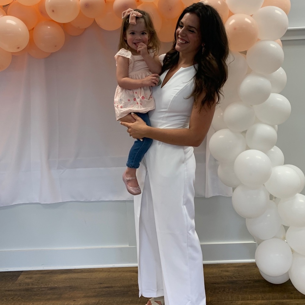 Once piece jumpsuit! White perfect for a Bride